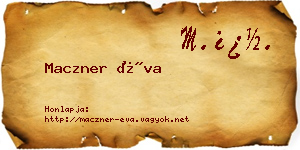 Maczner Éva névjegykártya