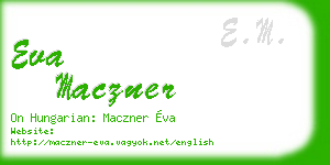 eva maczner business card